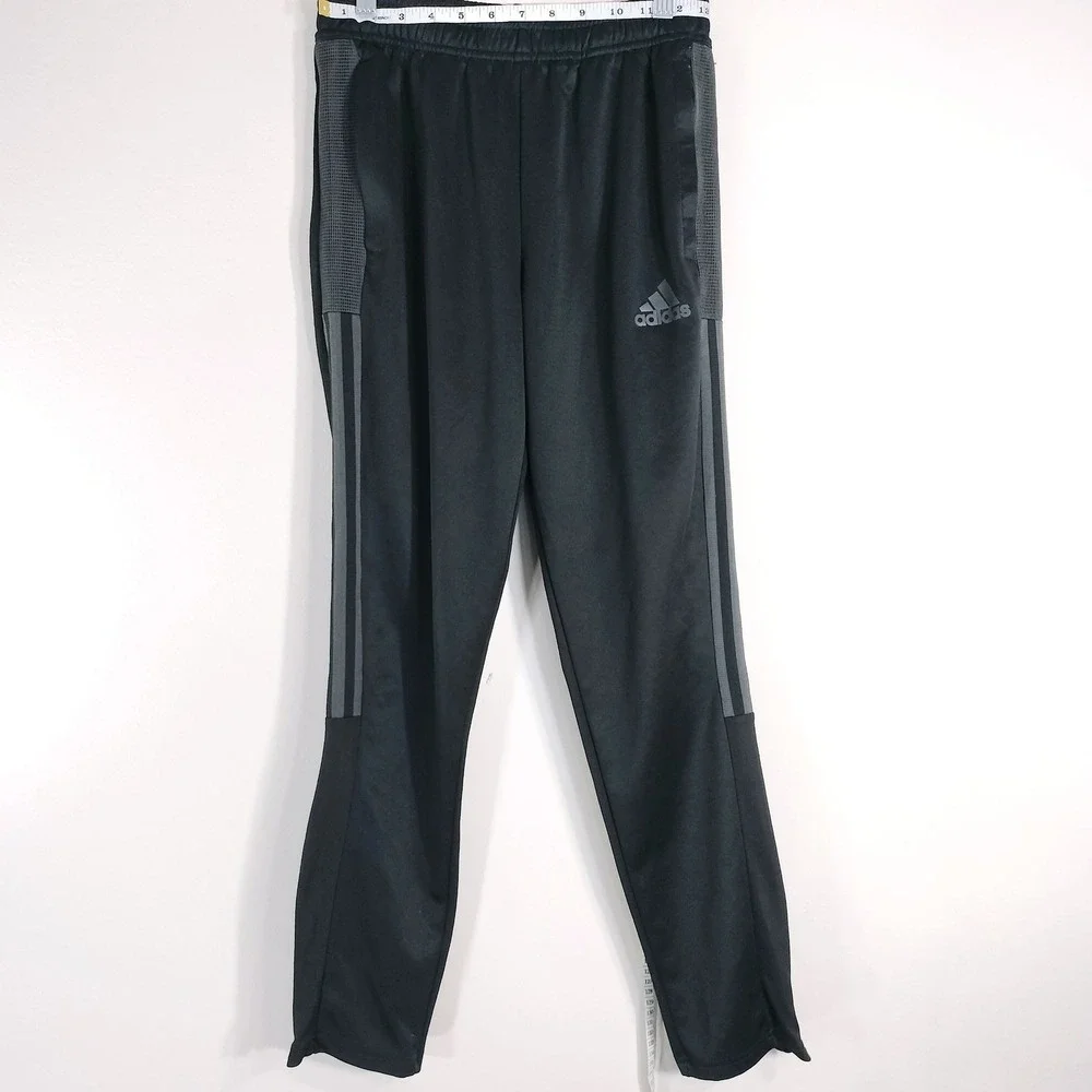 Adidas Youth Black Track Pants; Aeroready Primegreen Soccer Training Joggers